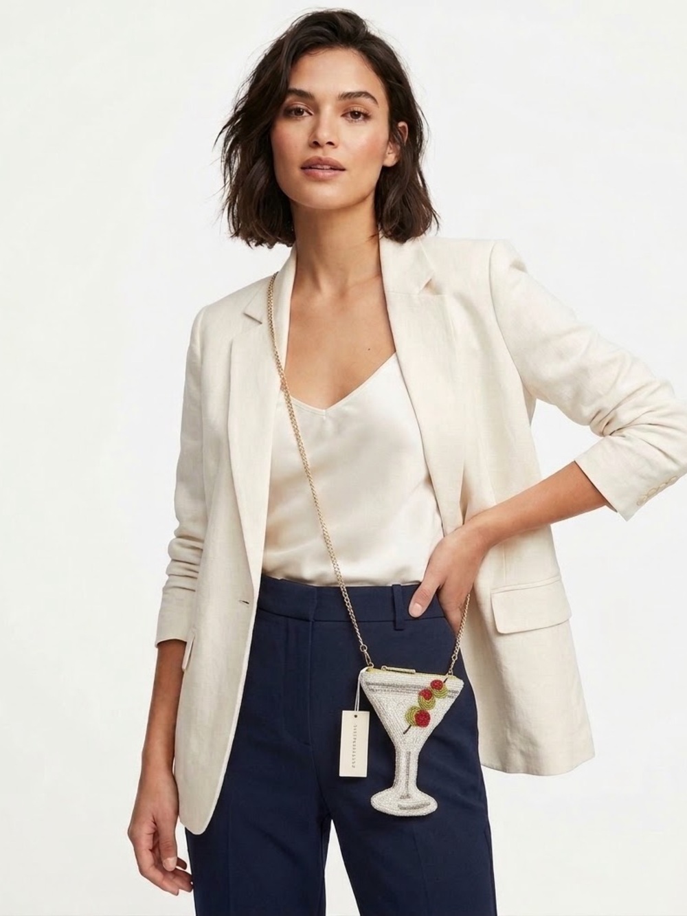 Anthropologie NWT Maeve Beaded Dirty Martini Crossbody Bag